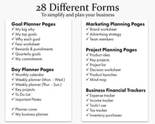 Load image into Gallery viewer, 28 different forms to simplify and plan your business