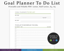 Load image into Gallery viewer, Goal planner to do list - to do list printable planner bundle