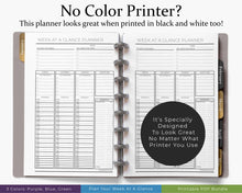 Load image into Gallery viewer, No color printer? - week at a glance printable planner