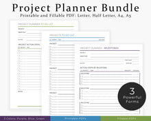 Load image into Gallery viewer, Project planner bundle printable planner
