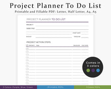 Load image into Gallery viewer, Project planner to do list - part of the project planner bundle printable planner