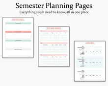 Load image into Gallery viewer, Semester planning pages - college student planner printable