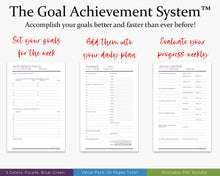 Load image into Gallery viewer, The Goal Achievement System - daily planner bundle printable planner
