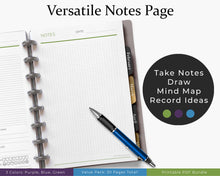 Load image into Gallery viewer, Versatile notes page - daily planner bundle printable planner
