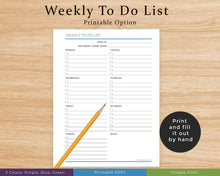 Load image into Gallery viewer, Printable option - weekly to do list printable planner