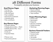 Load image into Gallery viewer, 28 different forms to simplify and plan your business
