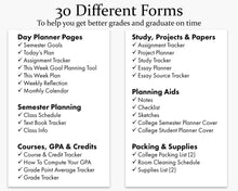 Load image into Gallery viewer, 30 different forms - college student planner printable
