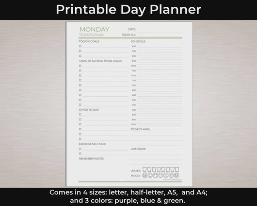 Daily planner bundle printable planner