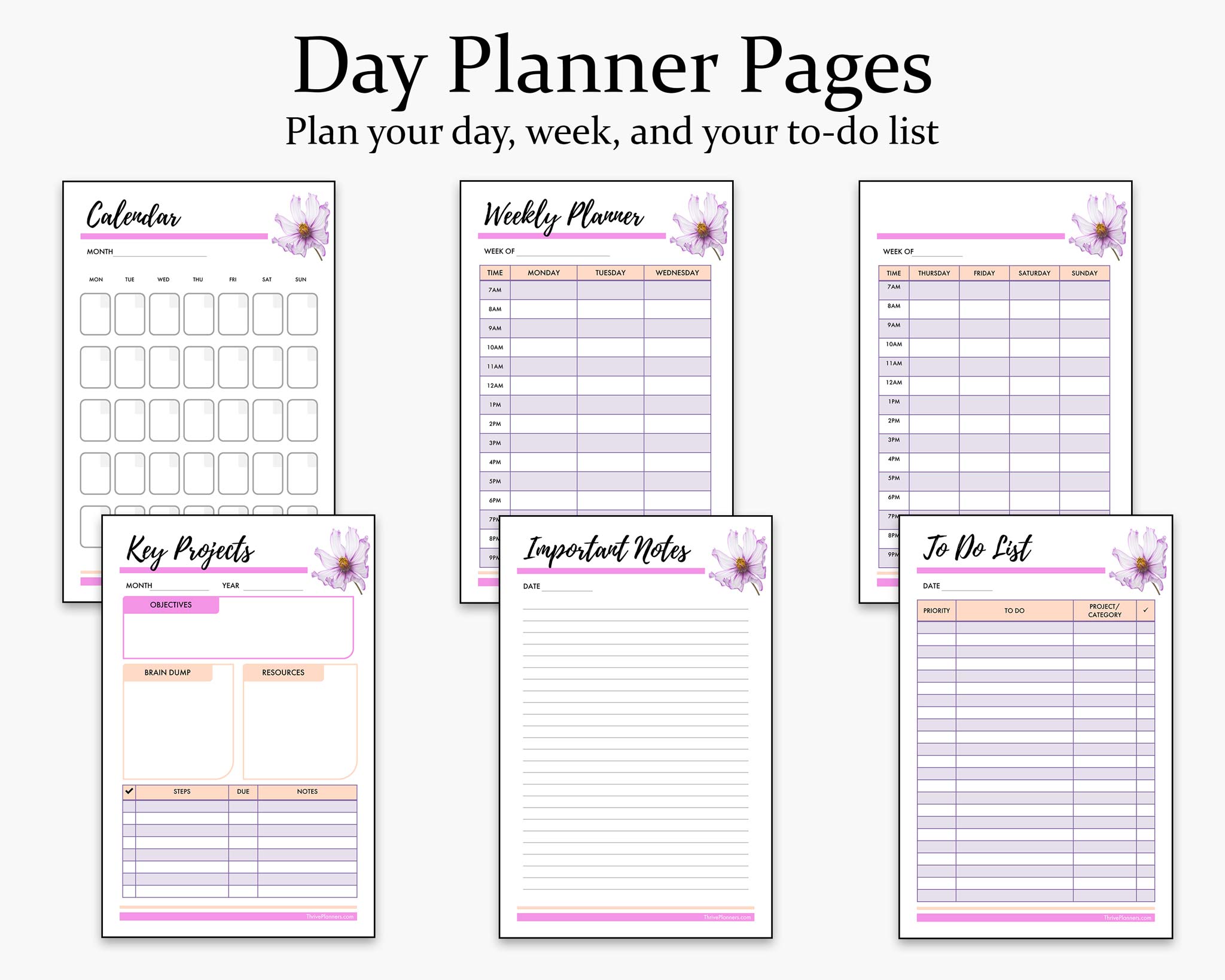 Project Planner To Do List Printable Planner – Thrive Planners