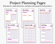 Load image into Gallery viewer, Project planning pages - small business planner printable
