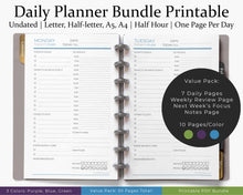 Load image into Gallery viewer, Daily planner bundle printable planner
