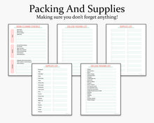 Load image into Gallery viewer, Packing and supplies  - college student planner printable
