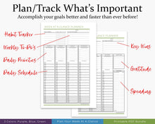 Load image into Gallery viewer, Plan/track what&#39;s important  - week at a glance printable planner
