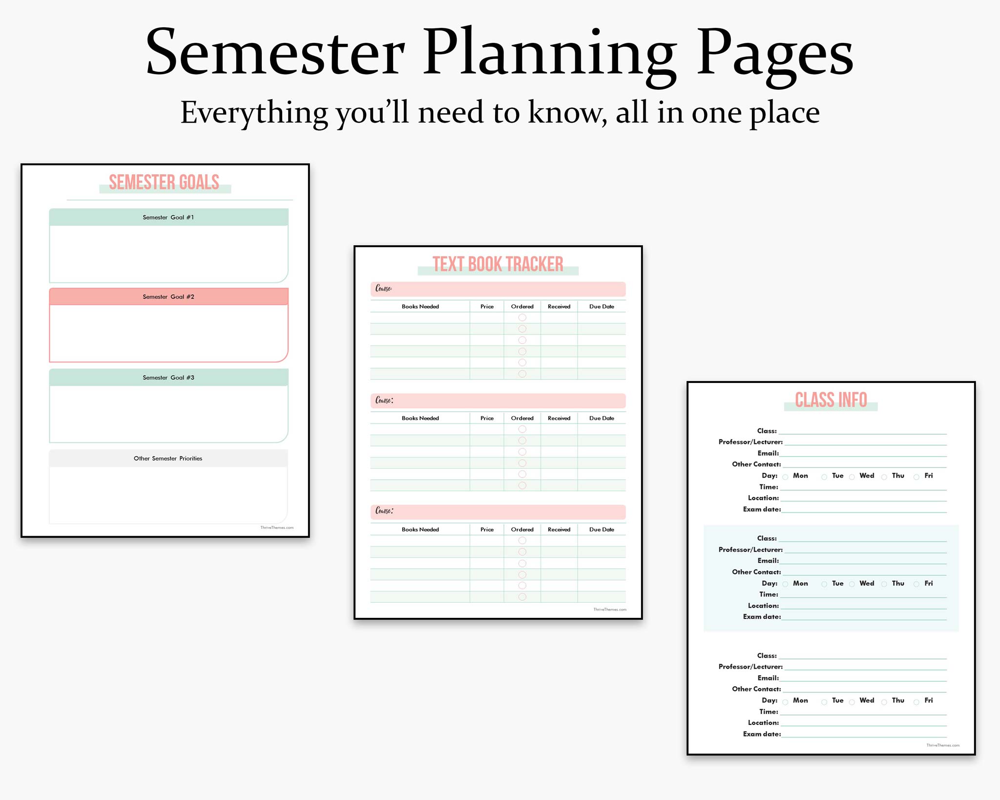 College Semester Plan Template 20 College Semester Course Planner